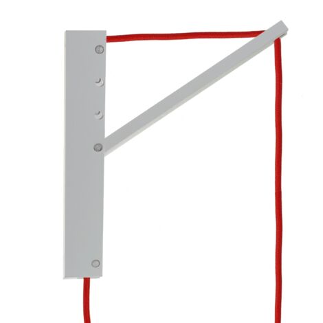 Pinocchio, support mural réglable en bois pour lampes à suspension Blanc