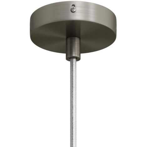 creative cables - Mini rosace cylindrique en métal avec 1 trou central - Cylindrique, titane satiné