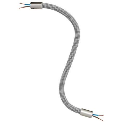 creative cables - Creative Flex kit tuyau d'extension recouvert de tissu RM75 Titanium avec extrémités métalliques - 30 cm, Titanium satiné