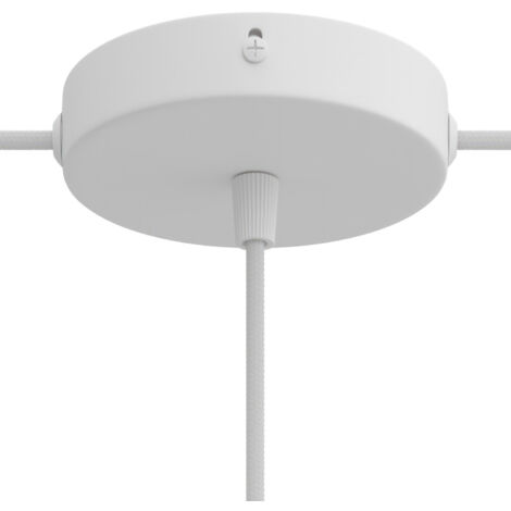 Kit rosace cylindrique en métal avec 1 trou central et 2 trous latéraux Conique - Blanc mat