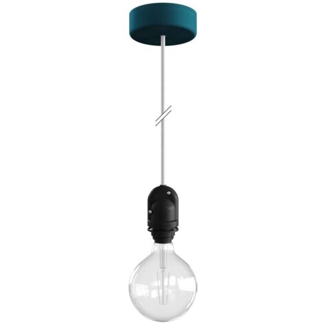 creative cables - EIVA Suspension d'abat-jour pour l'extérieur avec câble textile de 1,5 m, rosace et douille étanche IP65
