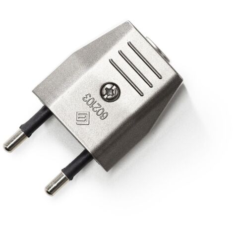 Creative-Cables Prise européenne Creative Plug 2 pôles 10A – (Titane) – Tension 250V – Courant 10A – Pour câbles 2x0,75 mm²