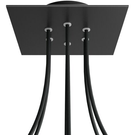 creative cables - Rose-One rosace carrée, 200 mm avec 6 trous et 4 trous latéraux (1/5)