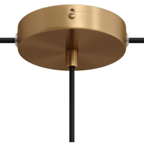 Kit rosace cylindrique en métal avec 1 trou central et 2 trous latéraux Cylindrique - Bronze satiné
