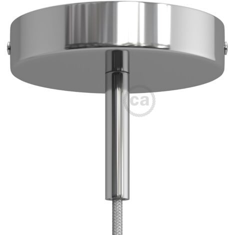 creative cables - Kit rosace cylindrique en métal avec serre-câble de 7 cm - Chrome