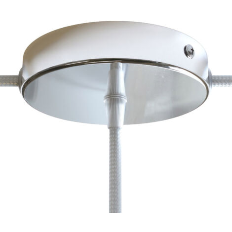 Kit rosace cylindrique en métal avec 1 trou central et 2 trous latéraux Conique - Chromé