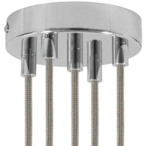 Kit de rosace métallique cylindrique à 5 trous creative cables - Cylindrique, Chrome