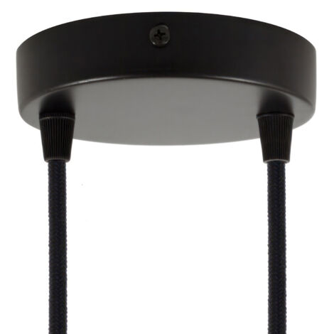 creative cables - Kit de rosettes cylindriques métalliques à 2 trous Smart - Compatible avec les assistants vocaux - Conique, Noir