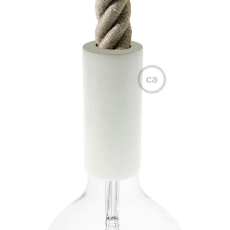 Kit douille E27 en bois pour corde 3XL  Blanc (1/4)