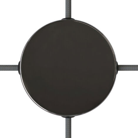 Kit rosace cylindrique en métal avec 4 trous latéraux (boîte de jonction)  Perle noire