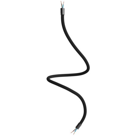 creative cables - Kit Creative Flex tuyau d'extension recouvert de tissu RM04 noir avec extrémités métalliques - 90 cm, noir (1/5)