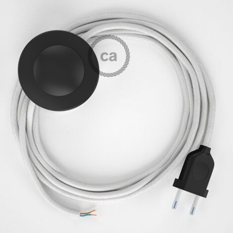 Câbles créatifs Câblage pour lampadaire, Câble RC01 Coton Blanc 3 m. Choisir la couleur de l'interrupteur et de la prise. - Noir (1/5)