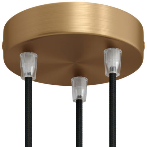 creative cables - Kit rosace métallique cylindrique à 3 trous - Conique, bronze satiné