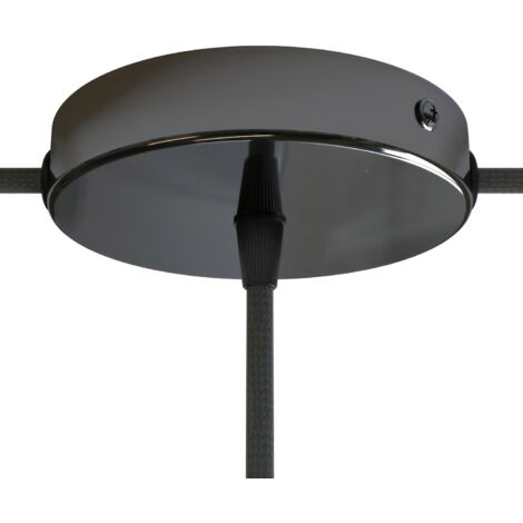 Kit rosace cylindrique en métal avec 1 trou central et 2 trous latéraux  Conique - Perle noire