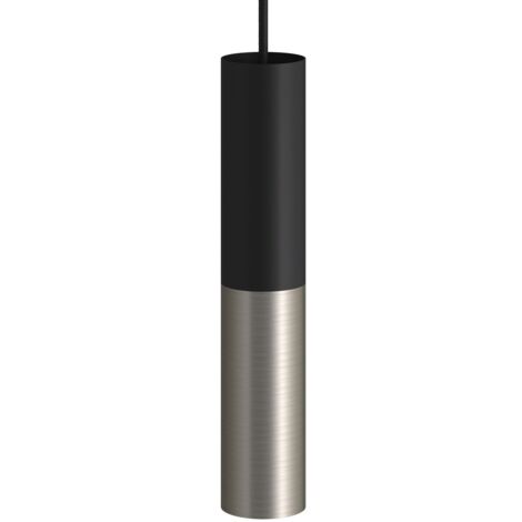 creative cables - Lampe suspendue avec câble textile et abat-jour double Tub-E14 (1/5)