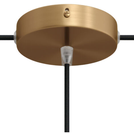 Kit rosace cylindrique en métal avec 1 trou central et 2 trous latéraux Conique - Bronze satiné