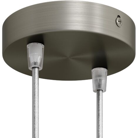 creative cables - Kit rosace métallique cylindrique à 2 trous Smart - Compatible avec les assistants vocaux - Conique, titane satiné