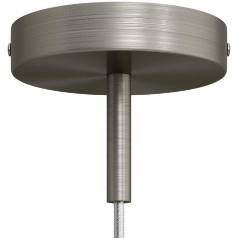 creative cables - Kit rosace cylindrique en métal avec serre-câble de 7 cm - Titane satiné
