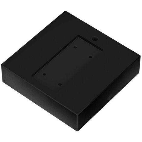 Creative-Cables Fixation murale Support carré pour Archet(To) en bois - (Bois noir, 120 mm de côté, 32 mm d'épaisseur) - Fabriqué en Italie - Accessoires de montage inclus (1/4)