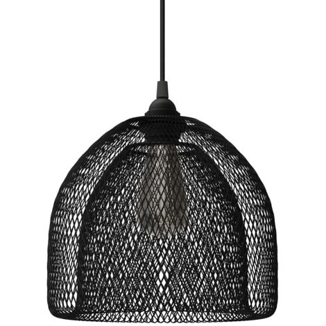 Suspension fabriquée en Italie avec câble textile, abat-jour Ghostbell XL et finition en métal - complète avec ampoule Sans ampoule - Noir - Matter ON/OFF