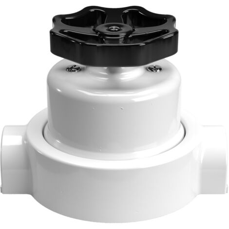 Creative-Cables Kit interrupteur/inverseur avec bouton et base pour Creative-Tubes – (Blanc avec bouton noir, 2 sorties en ligne, Ø interrupteur 66,5 mm) – En porcelaine – Fixation murale (1/5)