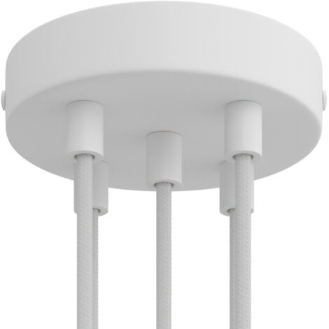 Kit rosace métallique cylindrique à 5 trous Cylindrique - Blanc mat