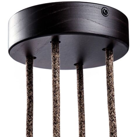 creative cables - Kit rosace cylindrique en bois 4 trous - Effet WengÚ