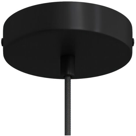 Rosace de plafond cylindrique en métal noir – 1 trou – Pour lampe suspendue – Compatible avec ampoules XL – Creative Cables