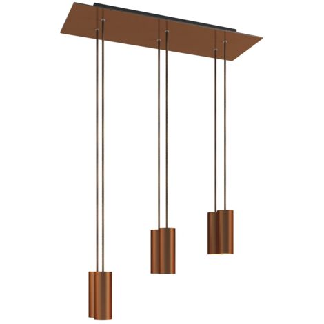 creative cables - Lampe suspendue à 6 gouttes avec Rose-One XXL rectangulaire 675 mm complète avec câble textile et abat-jour en métal Tub-E14 (1/5)