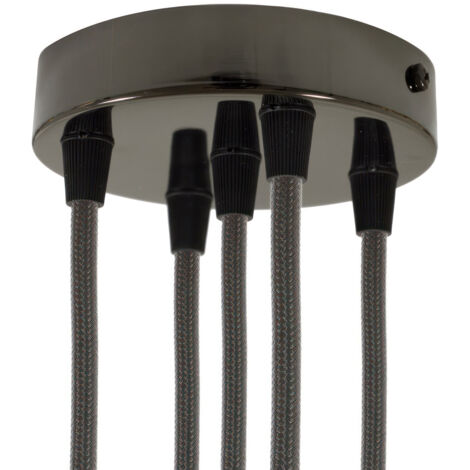 Kit de rosettes métalliques cylindriques à 5 trous creative cables - Conique, noir perle