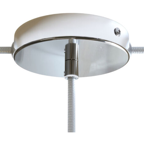 Kit rosace cylindrique en métal avec 1 trou central et 2 trous latéraux  Cylindrique - Chromé