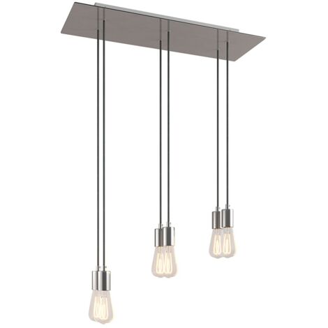 creative cables - Lampe suspendue à 6 gouttes avec Rose-One XXL rectangulaire 675 mm complète avec câble textile et garniture métallique (1/5)