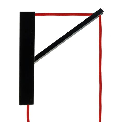 Pinocchio, support mural réglable en bois pour lampes à suspension  Noir