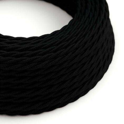 Câble textile en carbone noir - The Original Creative-Cables - TC04 tressé 2x0.75mm / 3x0.75mm - 1 mètre (1/4)