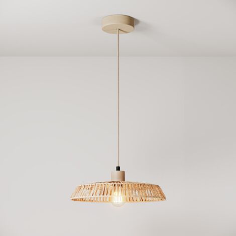 Lustre avec abat-jour en raphia Moorea  Avec ampoule - Neutre (1/5)