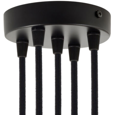 Rosace de plafond métallique cylindrique 12 cm à 5 trous – Pour ampoules multiples – Compatible avec décentralisateur – KRM575FVN – Creative Cables