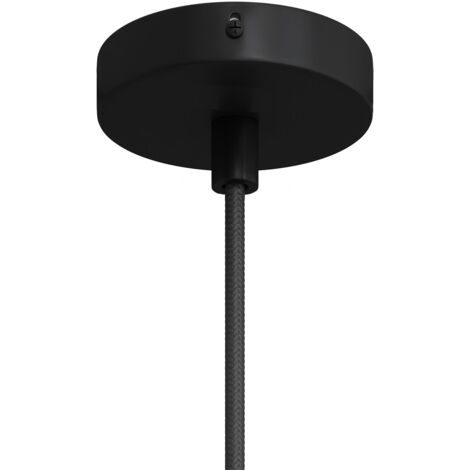 creative cables - Mini rosace cylindrique en métal avec 1 trou central - Cylindrique, noir