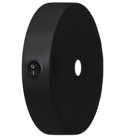 Kit mini rosace cylindrique en métal avec interrupteur Noir