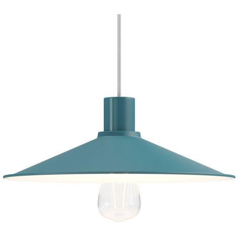 Lampe à suspension Made in Italy avec câble textile, abat-jour Swing Pastel et finitions en métal Sans ampoule - Pétrole - Matter ON/OFF (1/5)