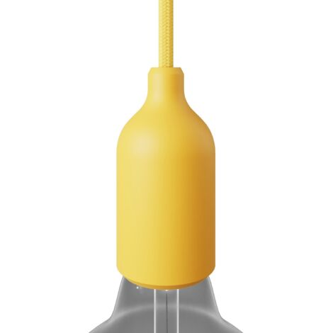 creative cables - Kit douille silicone E27 avec serre-câble dissimulé - Jaune