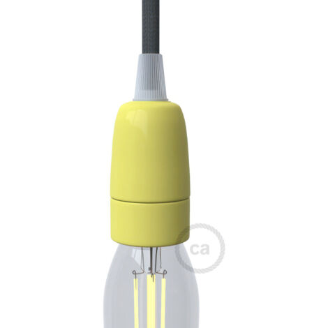 creative cables Kit de douilles E14 en porcelaine - Jaune
