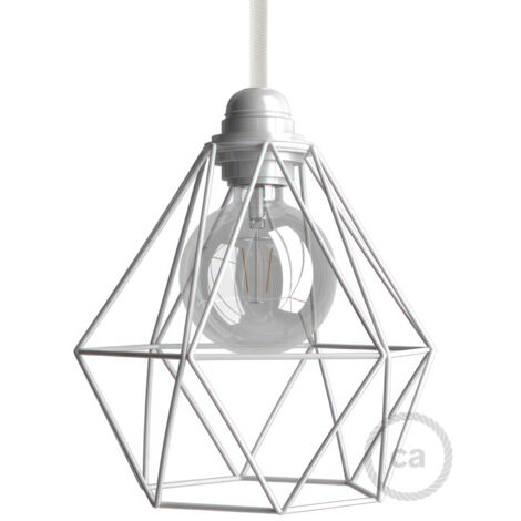 creative cables - Cage d'abat-jour Diamond en métal avec douille E27