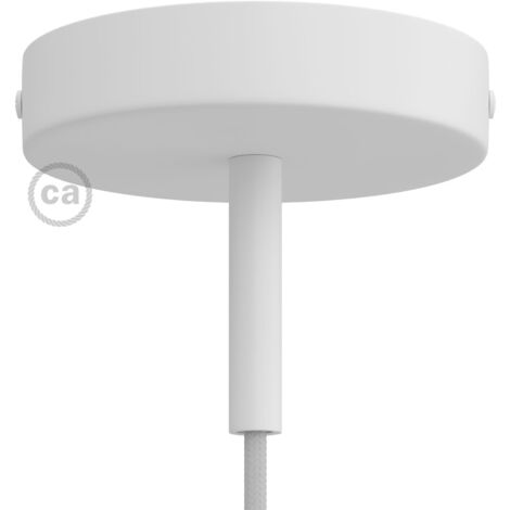 creative cables - Kit rosace cylindrique en métal avec serre-câble de 7 cm - blanc mat