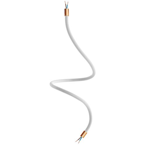 creative cables - Creative Flex kit tuyau d'extension recouvert de tissu RM02 Silver avec extrémités métalliques - 90 cm, cuivre satiné