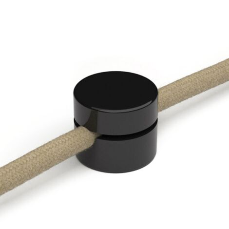 Fixation murale passe-câble universel pour câble textile de large section 3x1 et 3x1,5 et pour le système EIVA - 2 pièces  Noir