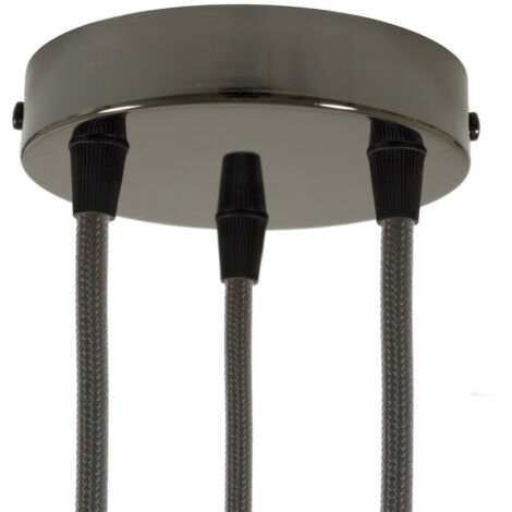 creative cables - Kit de rosace cylindrique en métal intelligent à 3 trous - Compatible avec les assistants vocaux - Conique, noir perle