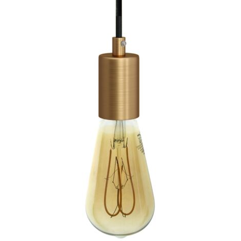 creative cables - Lampe suspendue fabriquée en Italie avec câble textile et garniture en métal satiné (1/5)