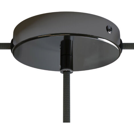 Kit rosace cylindrique en métal avec 1 trou central et 2 trous latéraux Cylindrique - Perle noire