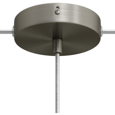 Kit rosace cylindrique en métal avec 1 trou central et 2 trous latéraux Cylindrique - Titane satiné