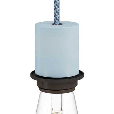 Kit douille E27 semi-filetée en métal avec serre-câble dissimulé  Blue ciel